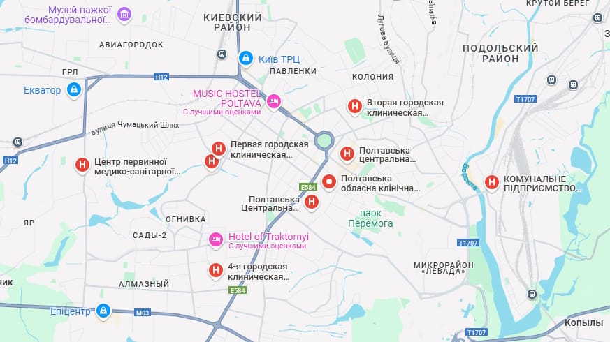 Відділення районної лікарні Полтави