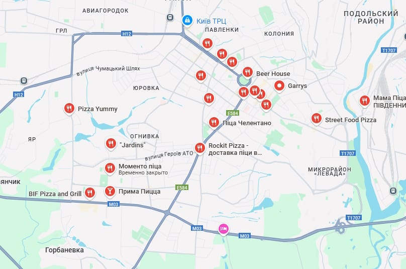 Піцерії в Полтаві