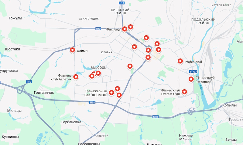 Фітнес клуби в Полтаві