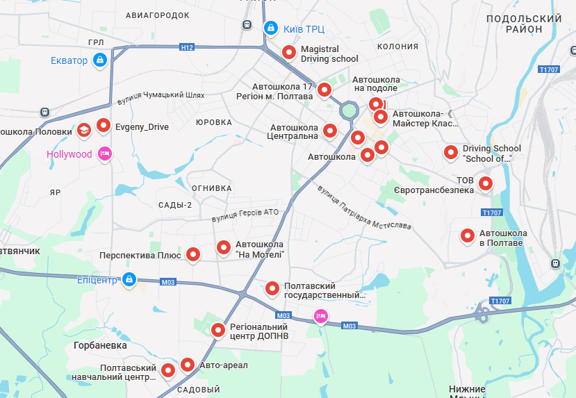 Автошколи Полтави