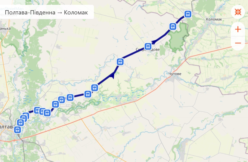 Електричка Полтава-Коломак
