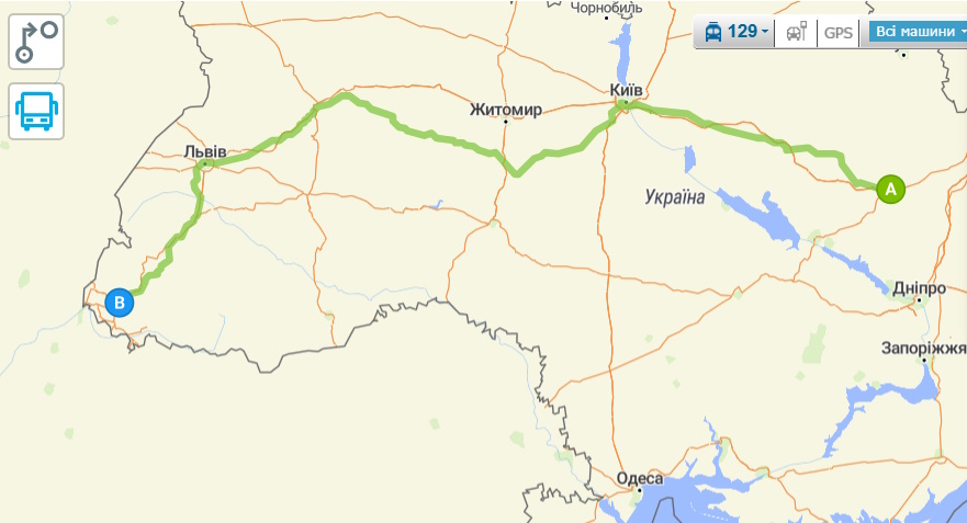 Поїзд 129 Полтава — Ужгород