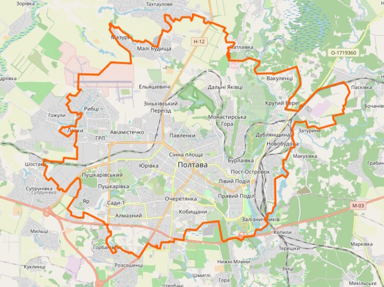 Карта міста Полтави
