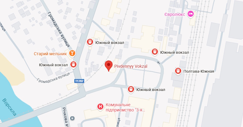 Південний вокзал у Полтаві