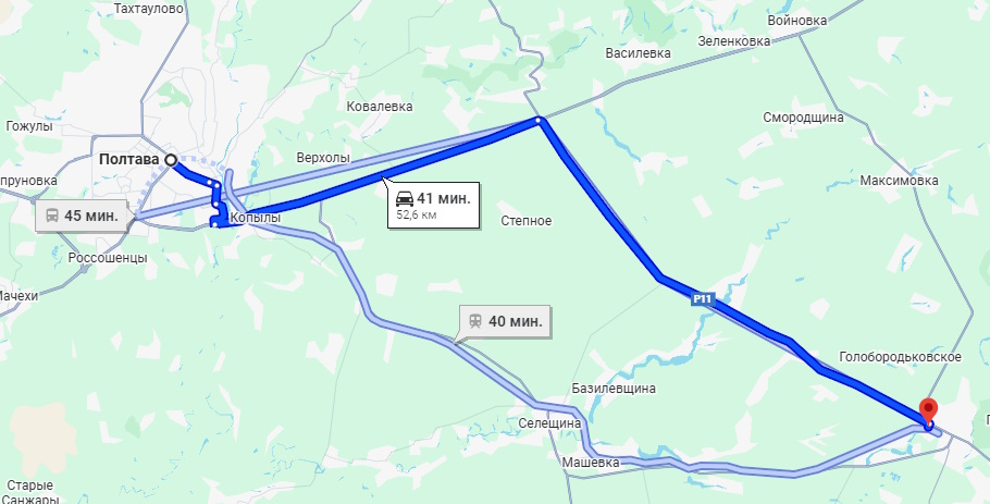 Автобус Полтава - Карлівка