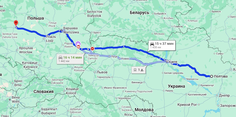 Автобус Полтава - Познань