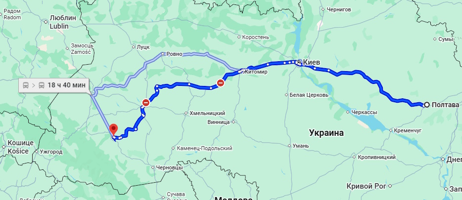 Автобус Полтава - Івано-Франківськ